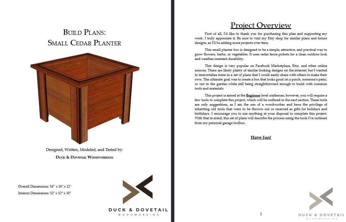 12 x 12 Cedar Planter Box Plans